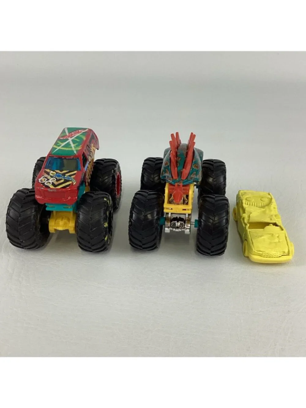 Hot Wheels Monster Truck Demo Derby Motosaurus Crunch Crash Car Bundle 1:64 Lot